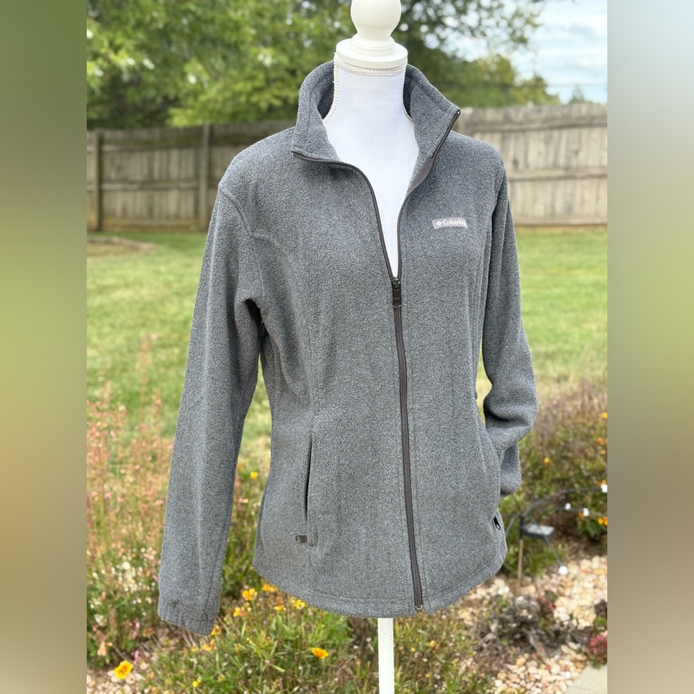 Columbia Grey Benton Springs Full-Zip Fleece Jacket for Ladies in Size L